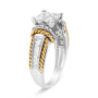 1 1/2 Ct. T.W. Invisible-Set Princess-Cut Diamond Quad Style Engagement Ring in 14K White and Yellow Gold, photo 4