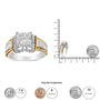 1 1/2 Ct. T.W. Invisible-Set Princess-Cut Diamond Quad Style Engagement Ring in 14K White and Yellow Gold, photo 5