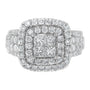 2 1/4 Ct. T.W. Round and Princess Diamond Ring in 14K White Gold, photo 1