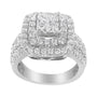 2 1/4 Ct. T.W. Round and Princess Diamond Ring in 14K White Gold, photo 4