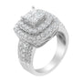 2 1/4 Ct. T.W. Round and Princess Diamond Ring in 14K White Gold, photo 5