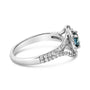 1 1/3 Ct. T.W. White and Treated Blue Diamond Interweaving Double Halo Cocktail Statement Ring in 14K White Gold, photo 2
