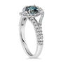 1 1/3 Ct. T.W. White and Treated Blue Diamond Interweaving Double Halo Cocktail Statement Ring in 14K White Gold, photo 5