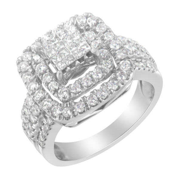 1 1/2 Ct. T.W. Diamond Cocktail Ring in 14K White Gold, photo 1