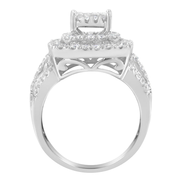 1 1/2 Ct. T.W. Diamond Cocktail Ring in 14K White Gold, photo 2