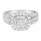 Anillo vintage con diamantes de 1 ct. p.t. en oro blanco de 14K