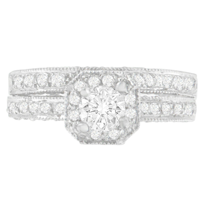 1 Ct. T.W. Round-Cut Diamond Prong-Set Rounded Ring in 14K White Gold, photo 3