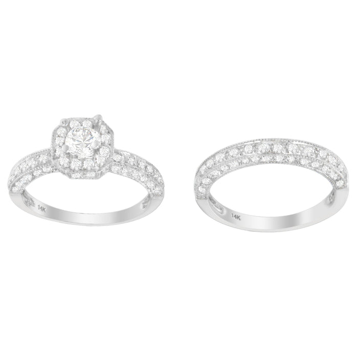 1 Ct. T.W. Round-Cut Diamond Prong-Set Rounded Ring in 14K White Gold, photo 4