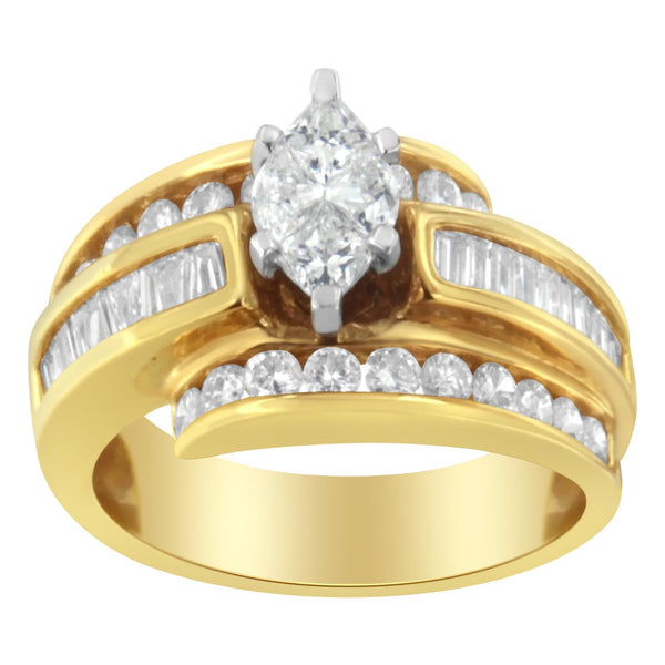 1 1/3 Ct. T.W. Diamond Cocktail Ring in 14K Two-Tone Gold, photo 2