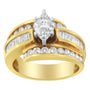Anillo de cóctel con diamantes de 1 1/3 ct. p.t. en oro de dos tonos de 14K, foto 2