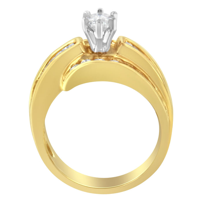 Anillo de cóctel con diamantes de 1 1/3 ct. p.t. en oro de dos tonos de 14K, foto 5