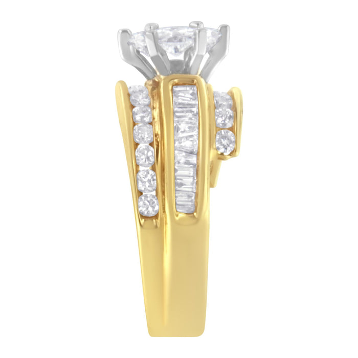Anillo de cóctel con diamantes de 1 1/3 ct. p.t. en oro de dos tonos de 14K, foto 6