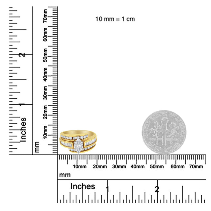 Anillo de cóctel con diamantes de 1 1/3 ct. p.t. en oro de dos tonos de 14K, foto 7