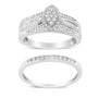 Conjunto nupcial de compromiso con diamantes redondos y talla baguette de 1/2 ct. p.t. en plata de ley, foto 1