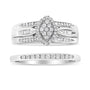 Conjunto nupcial de compromiso con diamantes redondos y talla baguette de 1/2 ct. p.t. en plata de ley, foto 2