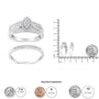 Conjunto nupcial de compromiso con diamantes redondos y talla baguette de 1/2 ct. p.t. en plata de ley, foto 5