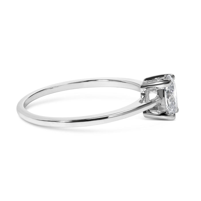 1/2 Ct. T.W. Oval Lab-Grown Diamond 4 Prong Solitaire Engagement Ring in 14K White Gold, photo 2