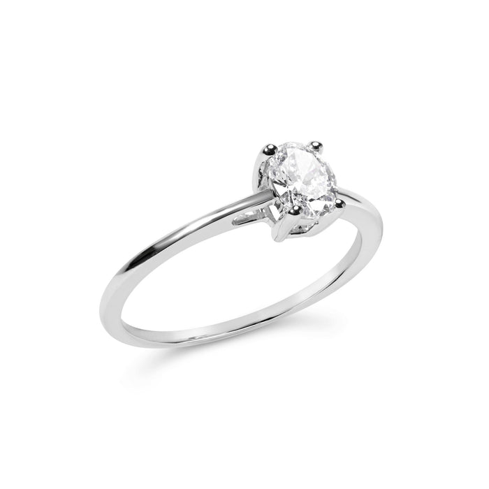 1/2 Ct. T.W. Oval Lab-Grown Diamond 4 Prong Solitaire Engagement Ring in 14K White Gold, photo 4