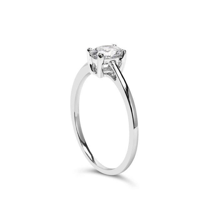 1/2 Ct. T.W. Oval Lab-Grown Diamond 4 Prong Solitaire Engagement Ring in 14K White Gold, photo 5