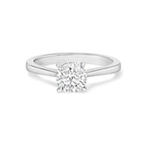 Anillo de compromiso de 4 garras de águila con diamante cultivado en laboratorio de 1 ct. p.t. en oro blanco de 14K