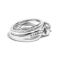Conjunto de anillo de compromiso y banda de boda de halo bypass con diamantes de 1/7 ct. p.t. en plata de ley, foto 2