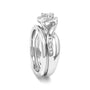 Conjunto de anillo de compromiso y banda de boda de halo bypass con diamantes de 1/7 ct. p.t. en plata de ley, foto 5