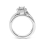 Conjunto de anillo de compromiso y banda de boda de halo bypass con diamantes de 1/7 ct. p.t. en plata de ley, foto 6