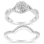 1/6 Ct. T.W. Diamond Composite Halo and Split Shank Bridal Set Ring and Band in Sterling Silver, photo 1