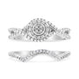 1/6 Ct. T.W. Diamond Composite Halo and Split Shank Bridal Set Ring and Band in Sterling Silver, photo 2