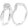 1/6 Ct. T.W. Diamond Composite Halo and Split Shank Bridal Set Ring and Band in Sterling Silver, photo 4