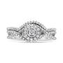 1/6 Ct. T.W. Diamond Composite Halo and Split Shank Bridal Set Ring and Band in Sterling Silver, photo 5