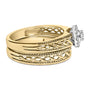 1/5 Ct. T.W. Diamond Halo Engagement Ring and Wedding Band Set in 14K Yellow Gold-Plated Sterling Silver, photo 2