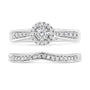 1/3 Ct. T.W. Diamond Halo and Pave Shank Engagement Ring Set in Sterling Silver, photo 2