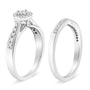 1/3 Ct. T.W. Diamond Halo and Pave Shank Engagement Ring Set in Sterling Silver, photo 4