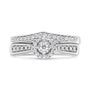 1/3 Ct. T.W. Diamond Halo and Pave Shank Engagement Ring Set in Sterling Silver, photo 5