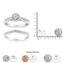 1/3 Ct. T.W. Diamond Halo and Pave Shank Engagement Ring Set in Sterling Silver, photo 6