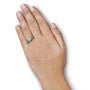 Conjunto nupcial de anillo y banda bypass con marco de diamantes en racimo de 1/3 ct. p.t. en plata de ley, foto 3