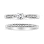 Conjunto nupcial clásico de anillo de compromiso con milgrano y diamantes de 1/3 ct. p.t. en plata de ley, foto 2