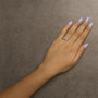 Conjunto nupcial clásico de anillo de compromiso con milgrano y diamantes de 1/3 ct. p.t. en plata de ley, foto 3