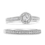 1/2 Ct. T.W. Diamond Halo and Milgrain Engagement Ring Bridal Set in Sterling Silver, photo 2