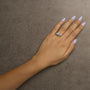 1/2 Ct. T.W. Diamond Halo and Milgrain Engagement Ring Bridal Set in Sterling Silver, photo 3
