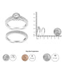 1/2 Ct. T.W. Diamond Halo and Milgrain Engagement Ring Bridal Set in Sterling Silver, photo 6