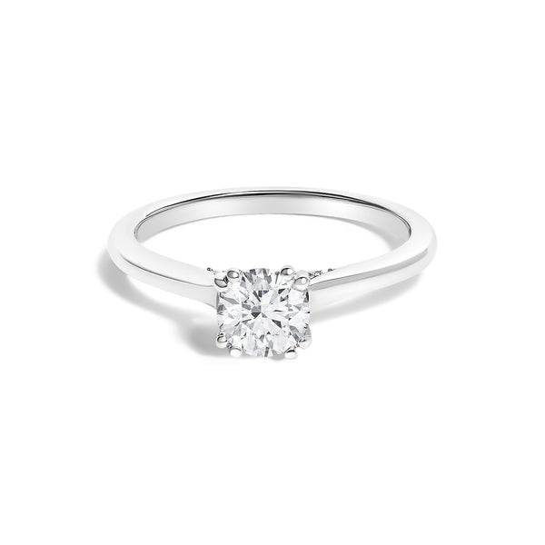 7/8 Ct. T.W. Lab-Grown Diamond Solitaire Cathedral Style Engagement Ring in 14K White Gold, photo 1