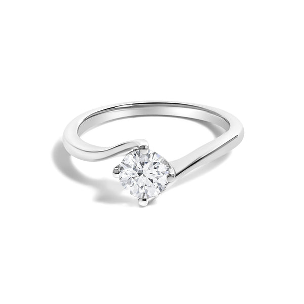 4/5 Ct. T.W. Round Lab-Grown Diamond Bypass Solitaire Engagement Ring in 14K White Gold, photo 1