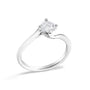 Anillo de compromiso solitario bypass con diamante redondo cultivado en laboratorio de 4/5 ct. p.t. en oro blanco de 14K, foto 4