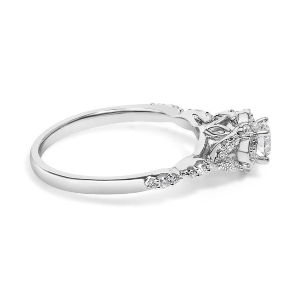 1/2 Ct. T.W. Lab-Grown Diamond Vintage Style Engagement Ring in 14K White Gold, photo 2