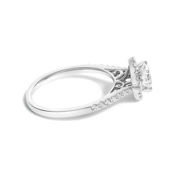 1 Ct. T.W. Lab-Grown Diamond Oval-Shaped Halo Engagement Ring in 14K White Gold, photo 2