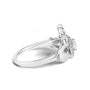 Anillo Claddagh de corazón con diamantes de 3/8 ct. p.t. en oro blanco de 14K, foto 2