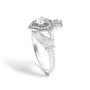 Anillo Claddagh de corazón con diamantes de 3/8 ct. p.t. en oro blanco de 14K, foto 5