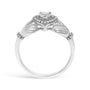Anillo Claddagh de corazón con diamantes de 3/8 ct. p.t. en oro blanco de 14K, foto 6
